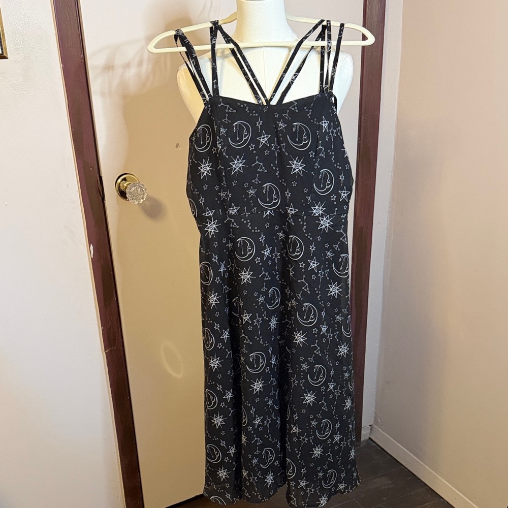 Black Strappy Sun and Moon Dress